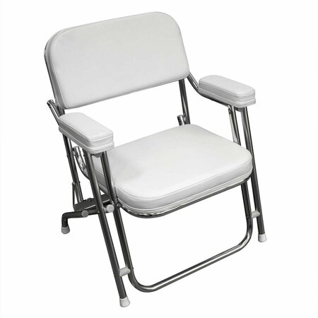 KD MUEBLES DE COMEDOR Boaters Value Promotional Folding Deck Chair, White KD2688011